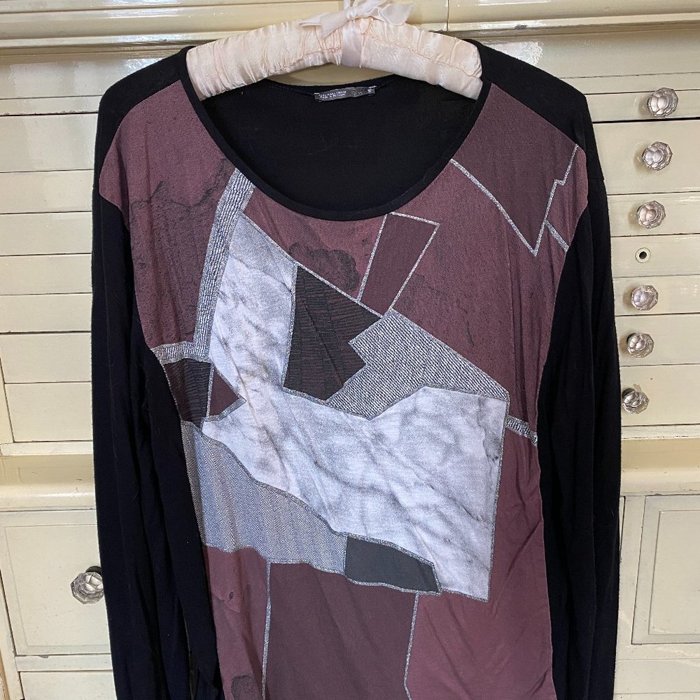 Zara long sleeve patchwork top